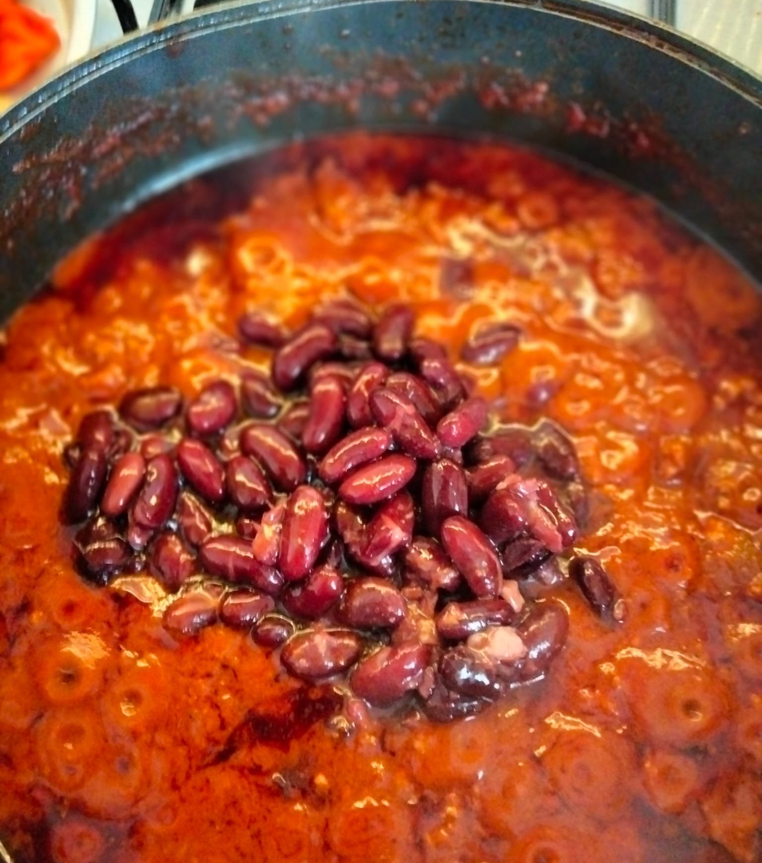 Chili di carne aggiunta dei fagioli rossi